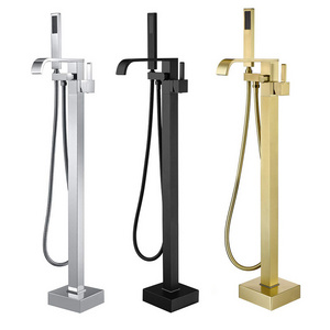 Floor mounted Free Standing Bath Shower Mixer upc floor stand Tub Filler Shower Mixer Freestanding Bathtub Faucet