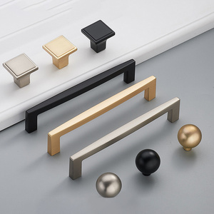 Handle Furniture Cabinet Pull Handles Drawer Pulls Square black Gold Brushed Nickel Kitchen Cupboard Handles