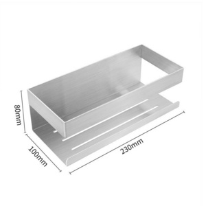 Modern Self Adhesive Brushed Nickel Stainless Steel Bathroom Shower Storage Shelf Shower Caddy