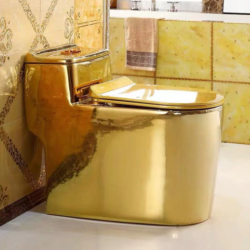 Bathroom dubai gold color toilet One Piece Ceramic gold plated colour wc toilet for sale