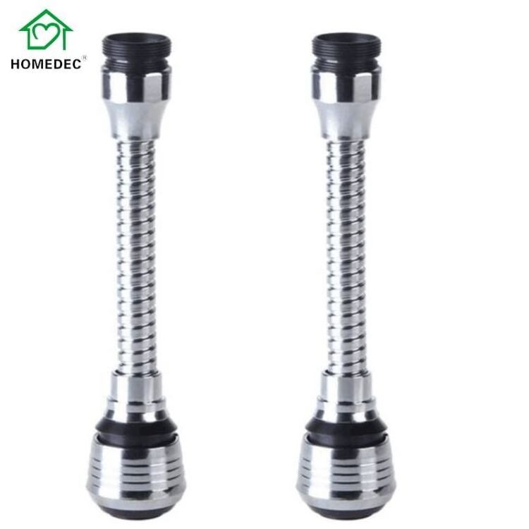 2 Pack Universal Chrome Adjustable Nozzle Spout Kitchen Faucet Extender for Bathroom Kitchen Tap