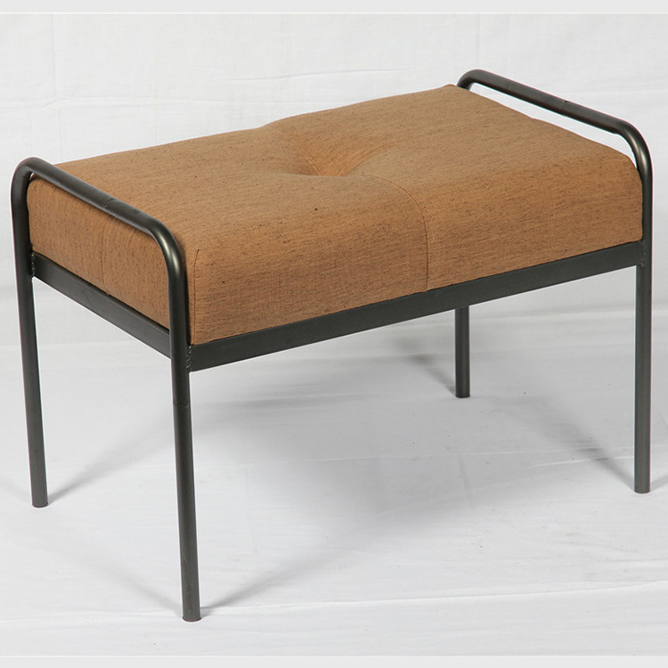 Modern bedroom furniture metal frame bed end upholstered bench