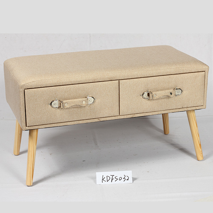 Multifunctional Furniture Foldable Storage Stool With Drawer