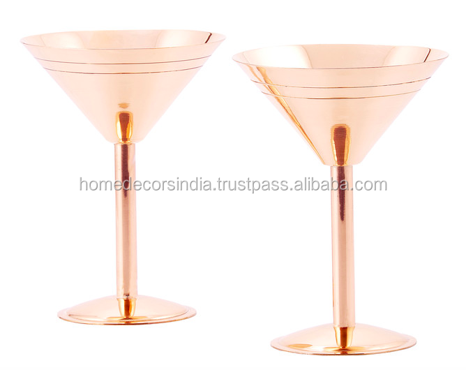 Metal Copper Polished Super quality Martini Glasses