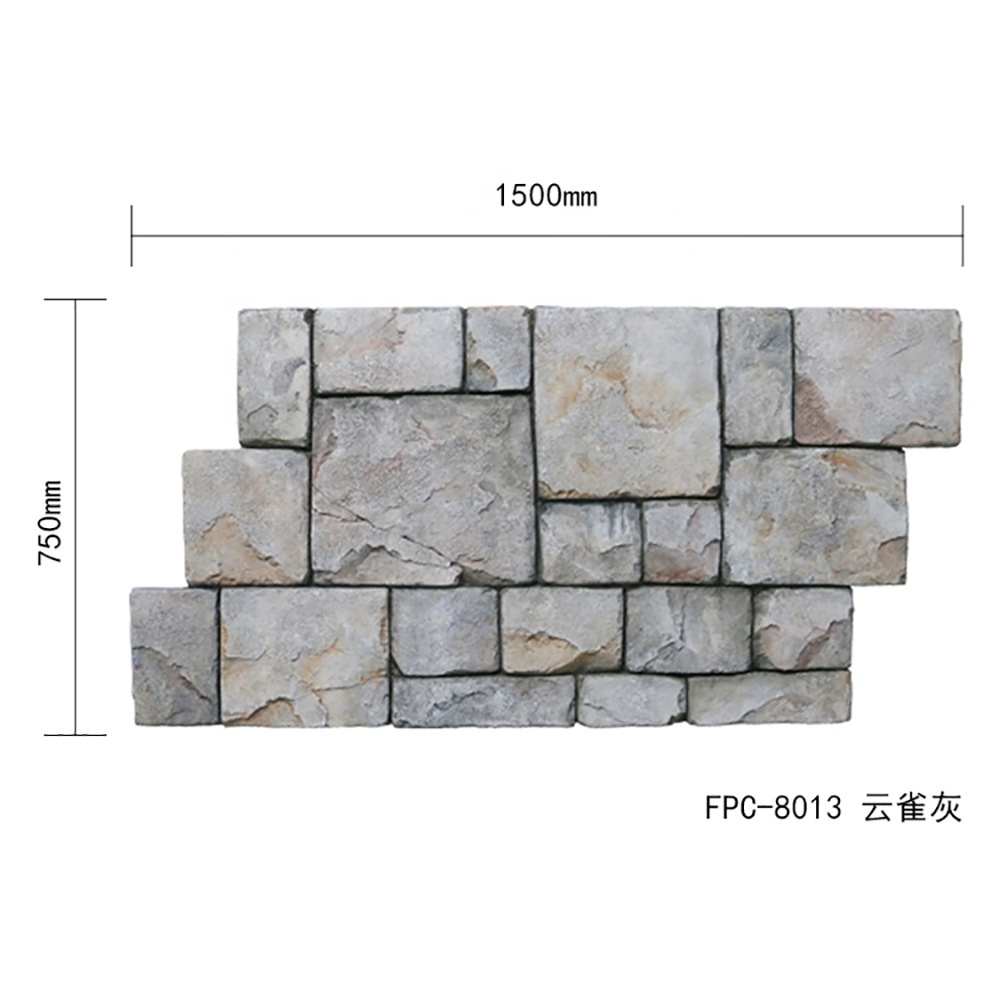 HOMEDM Polyurethane Faux Stone Exterior Wall Siding Panel Stone Tile For Building Exterior Wall Decoration