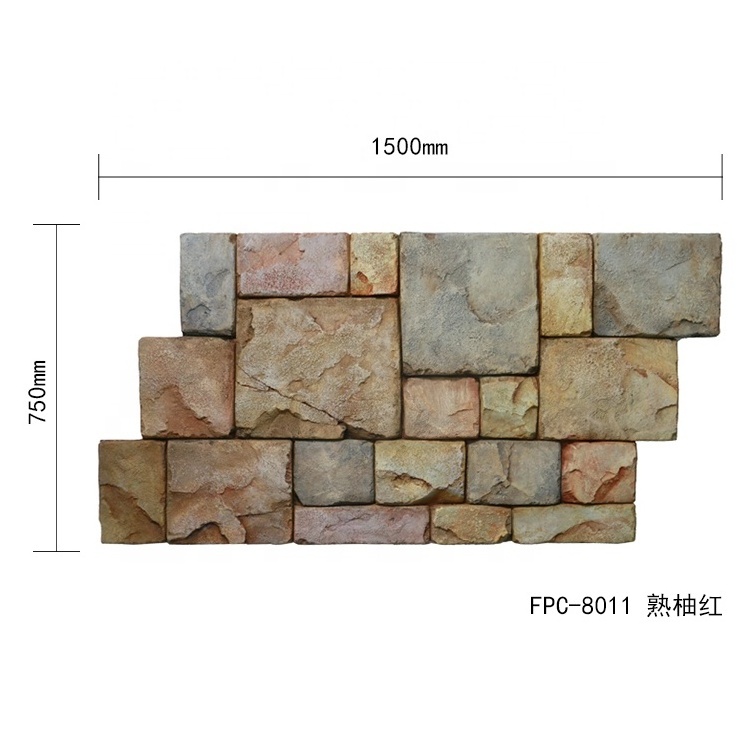 HOMEDM Polyurethane Faux Stone Exterior Wall Siding Panel Stone Tile For Building Exterior Wall Decoration