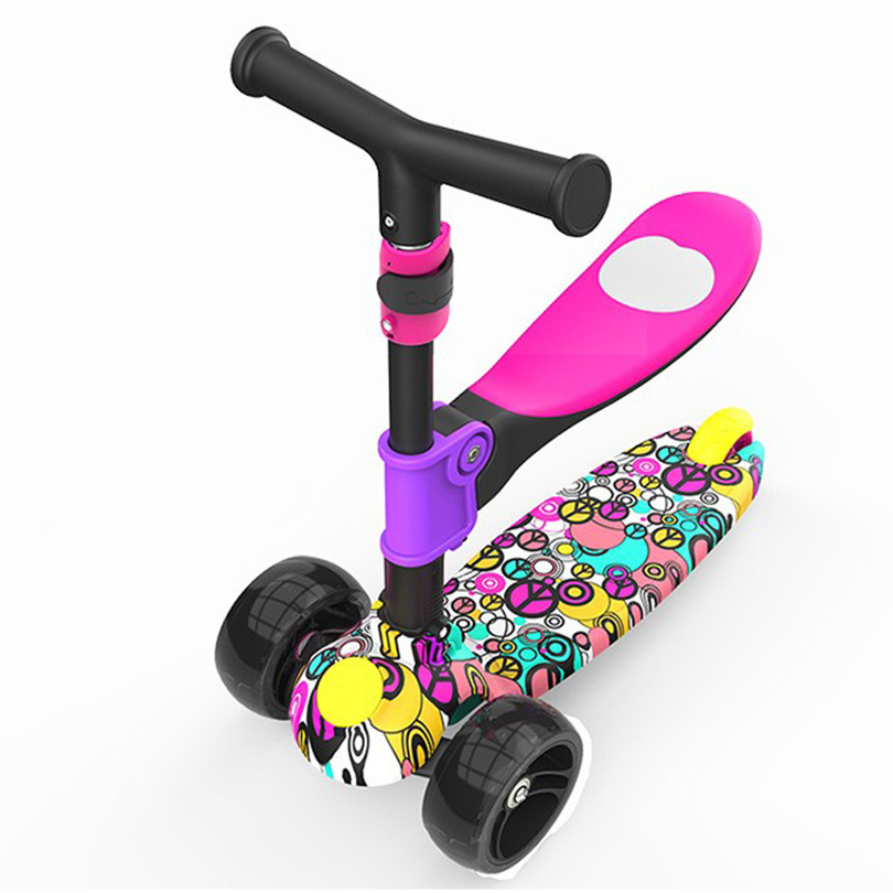 Multifunctional Kids Scooters 3 wheel Kick Scooters With Seat Skateboards For Children