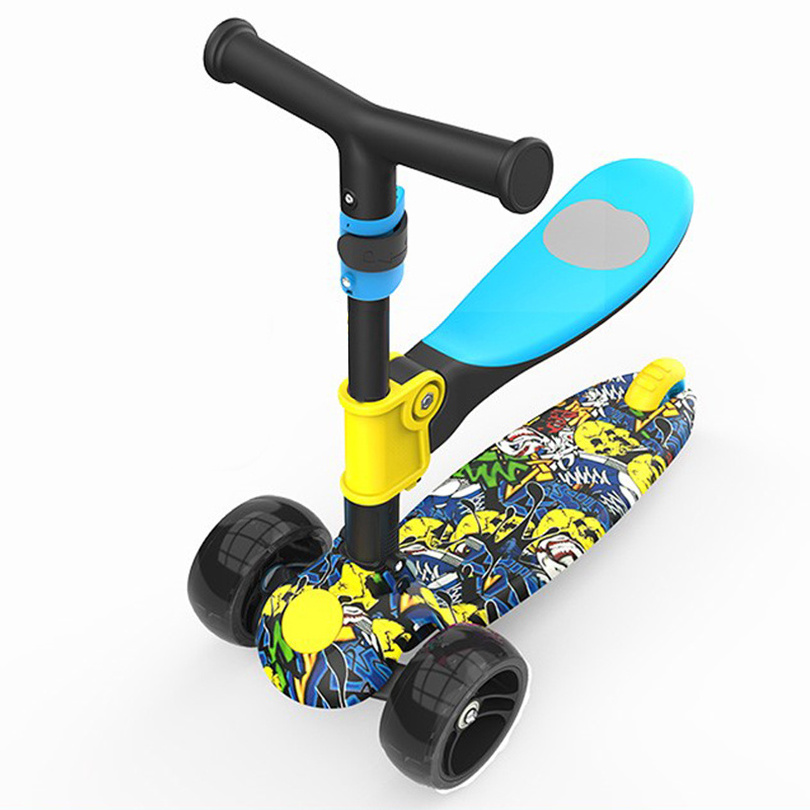 Multifunctional Kids Scooters 3 wheel Kick Scooters With Seat Skateboards For Children