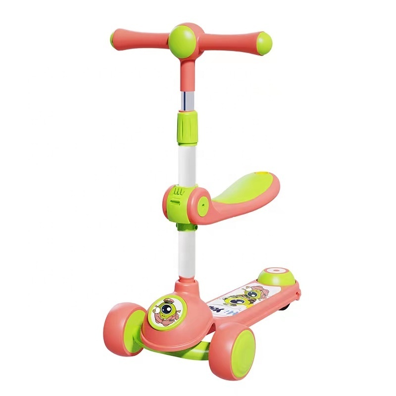 3 height adjustable baby toys bike kids kick board mini magic scooter with light-up 4 wheels