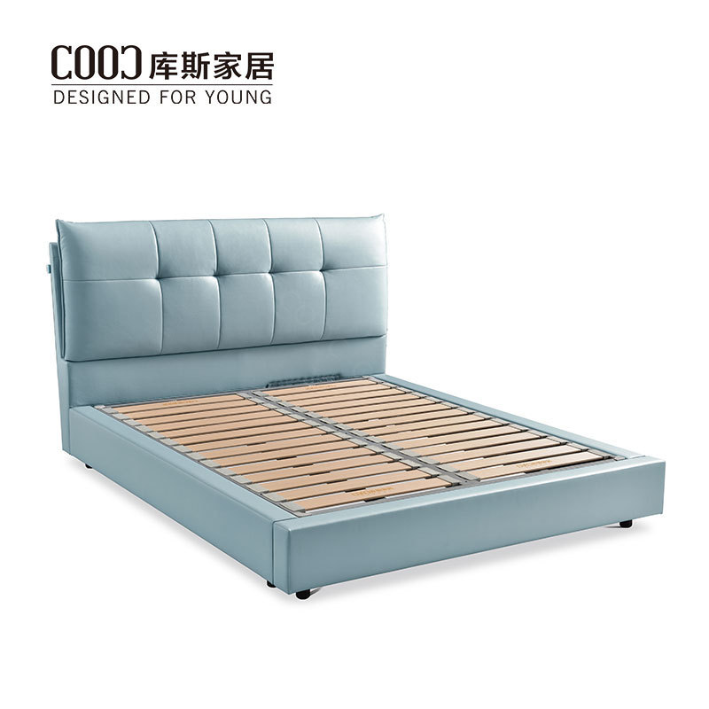 Modern Full King Queen Size Bed Frame Fabric Headboard Upholstered Double Bed With Storage