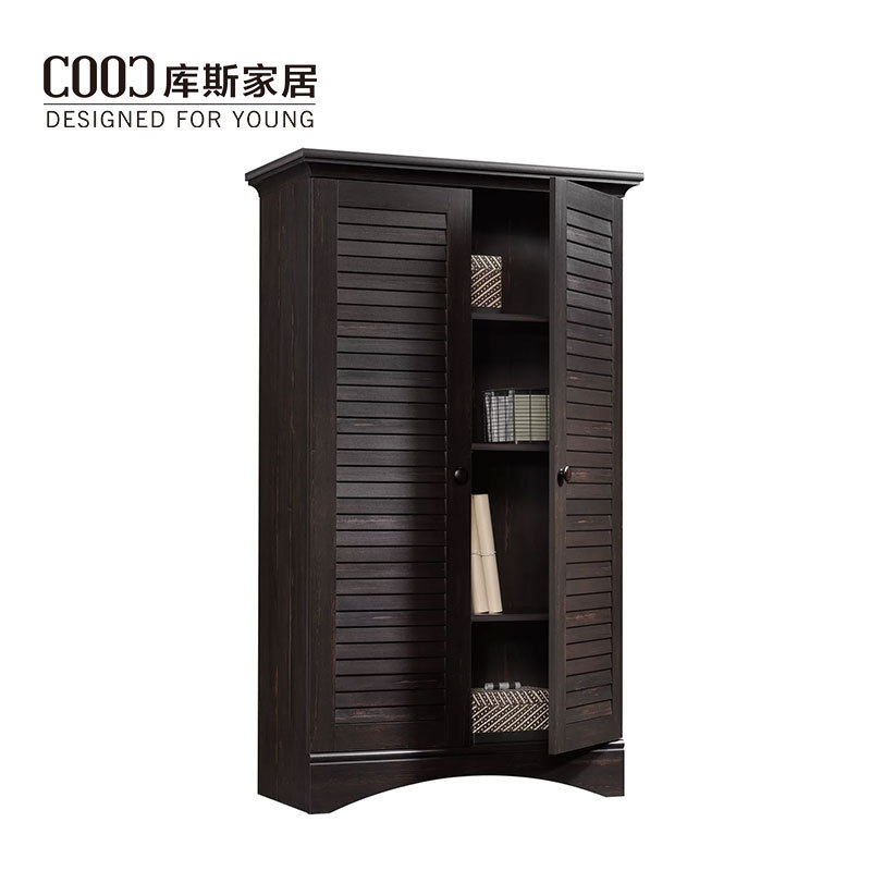 Louver 2 Door Storage Cabinet Armoire Organisateurs Wooden Wardrobe Bedroom Closet Furniture