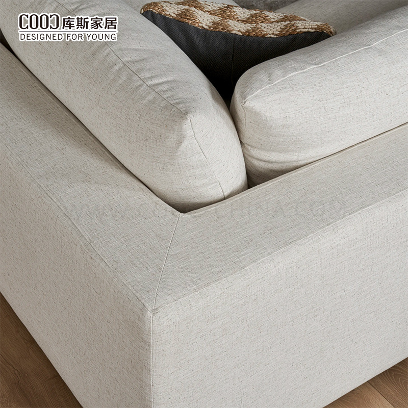 Overstuffed Down Feather Living Room Furniture Modern White Corner Modular Sectional Sofa Set Cloud Couch