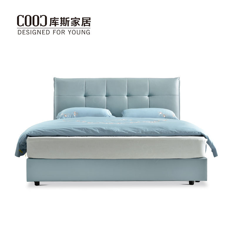 Modern Full King Queen Size Bed Frame Fabric Headboard Upholstered Double Bed With Storage