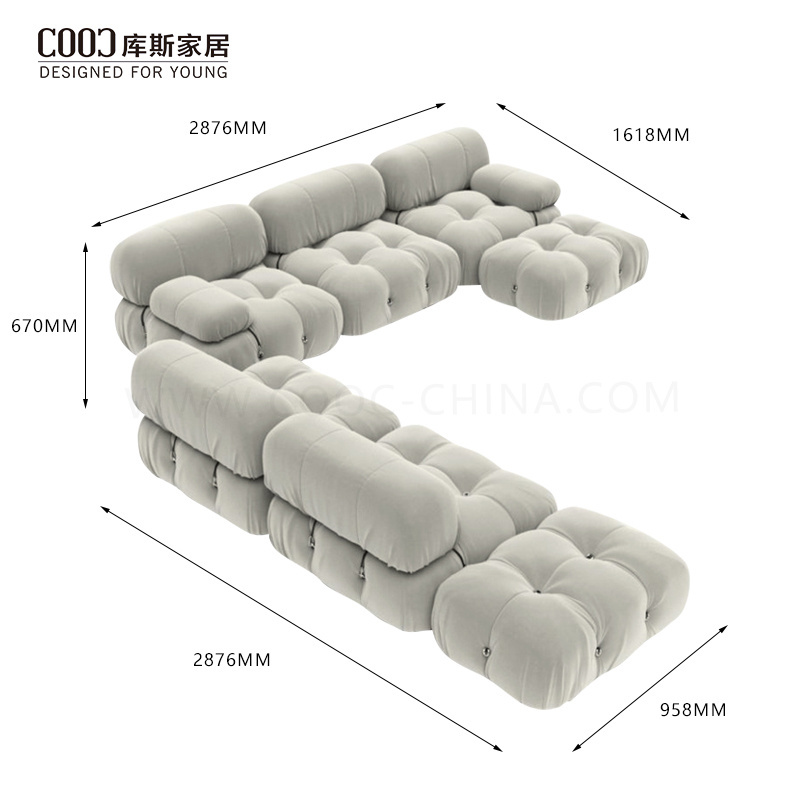 High Quality Living Room Sofa Set 7 Seater Floor Couch Modern Leather Sectional Modular Sofa