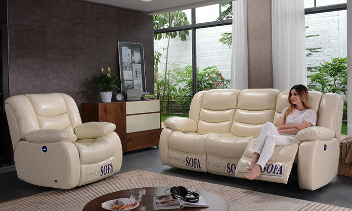 Factory Provided Coffee Double  de cuero luxury sofa commercial PU/leather function sofa cinema  USB theatre recliner sofa