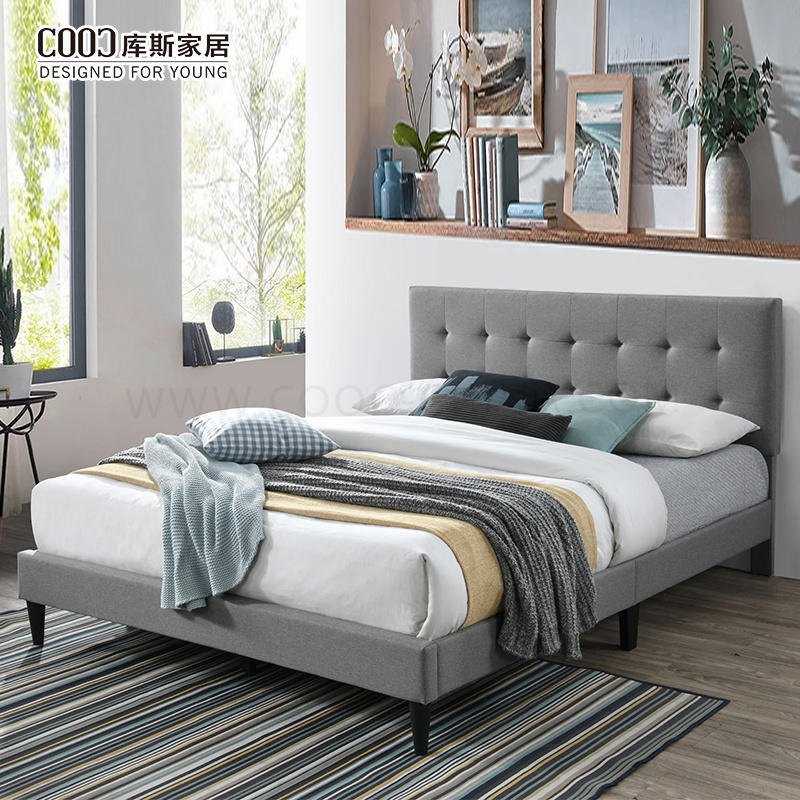 KD Modern Tufted Velvet Headboard Full/Queen/King Size Upholstered Bed Frame Soft Wooden Bed Frame Double Size Bed