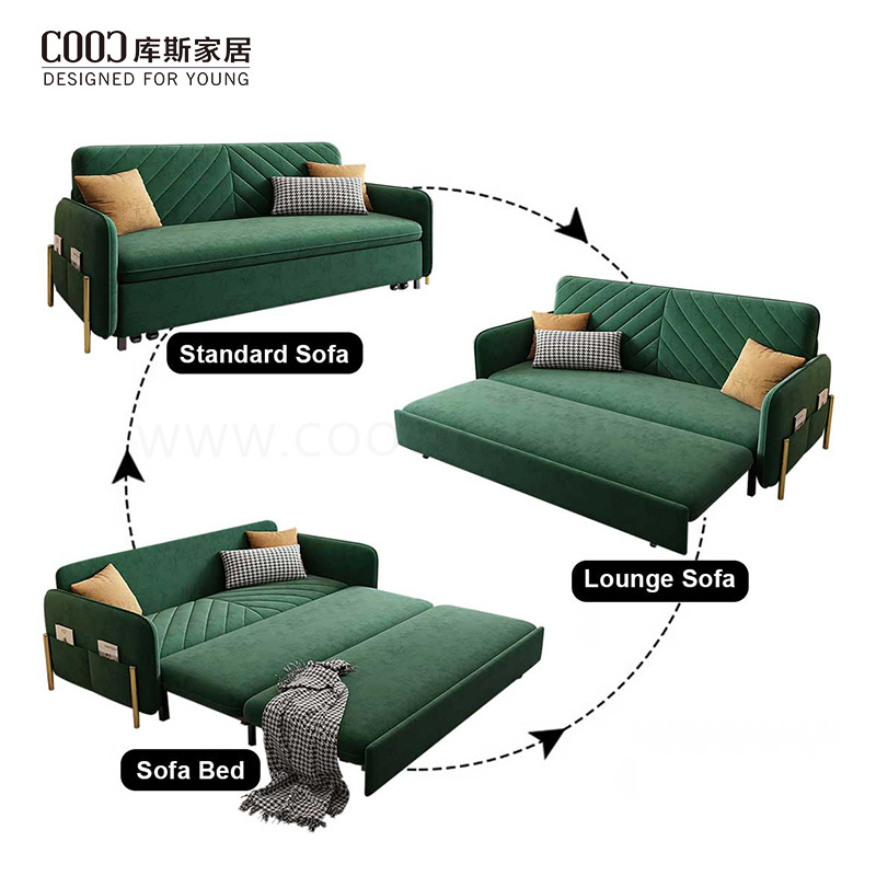 Modern Convertible Multifunction Futon Sofa Come Bed Furniture Pull Out Folding Sleeper Sofa Bed with Storage