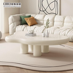 MDF Wooden Modern Living Room White Small Nordic Centre Tea Table Cloud Coffee Table