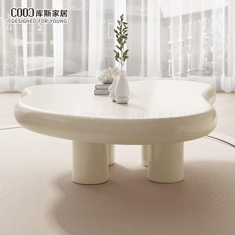 MDF Wooden Modern Living Room White Small Nordic Centre Tea Table Cloud Coffee Table