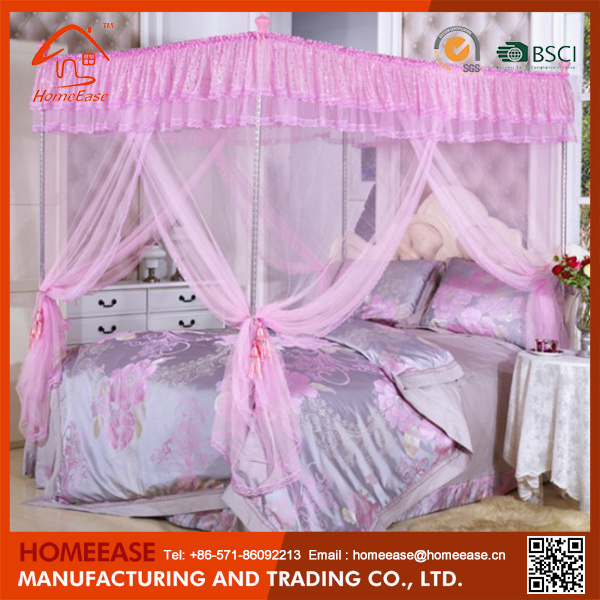 Good quality best-selling 4 poster 100% Polyester bed canopy mosquito net for Adult/kids/children