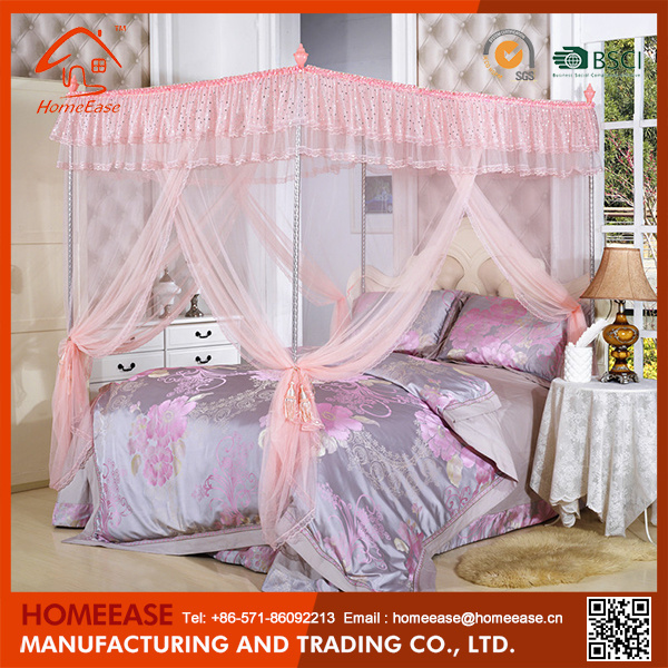 Good quality best-selling 4 poster 100% Polyester bed canopy mosquito net for Adult/kids/children