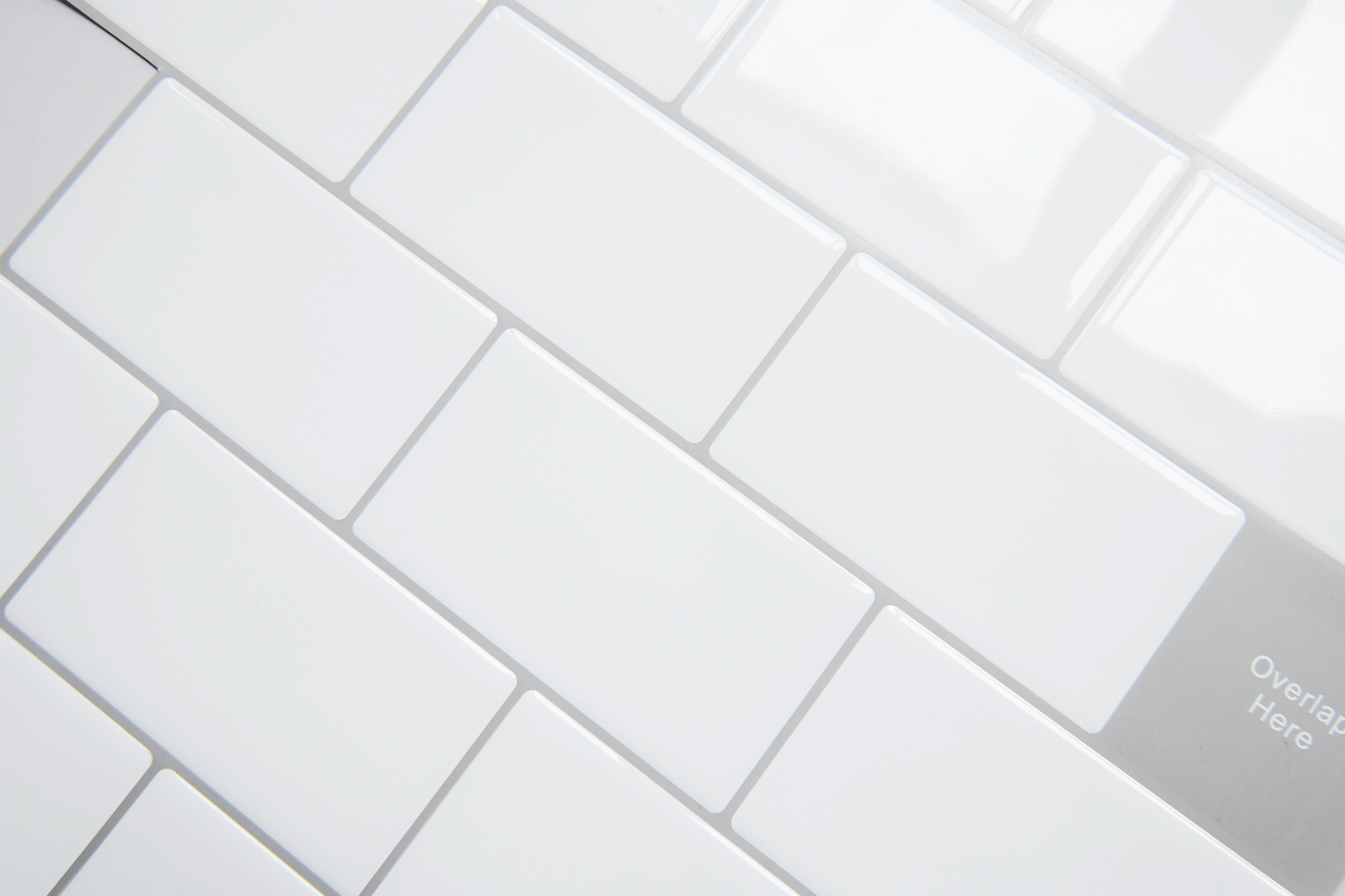 Peel and stick modern subway white glossy vinyl mosaic tile