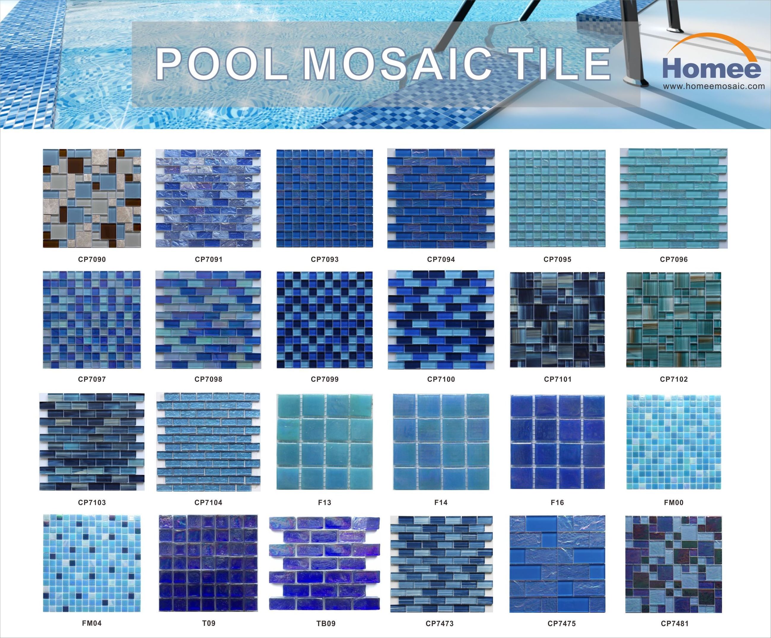 Cheap Price Outdoor Glass Tiles Iridescent Ocean Sea Blue Wave Glass Swimming Pool Tile