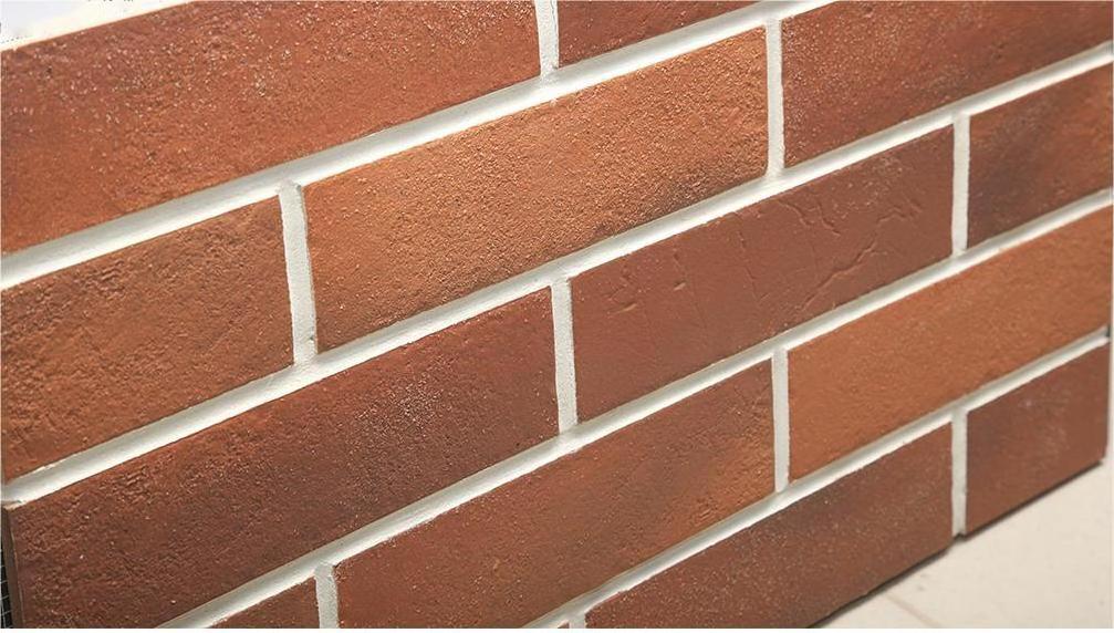 Outdoor thin clay brick slip Spain dark brown red brick tiles