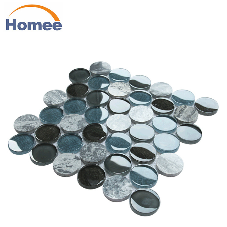 best selling items modern  designer kitchens living room decoration wall glass brick round mosaic tile