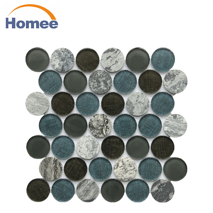 best selling items modern  designer kitchens living room decoration wall glass brick round mosaic tile