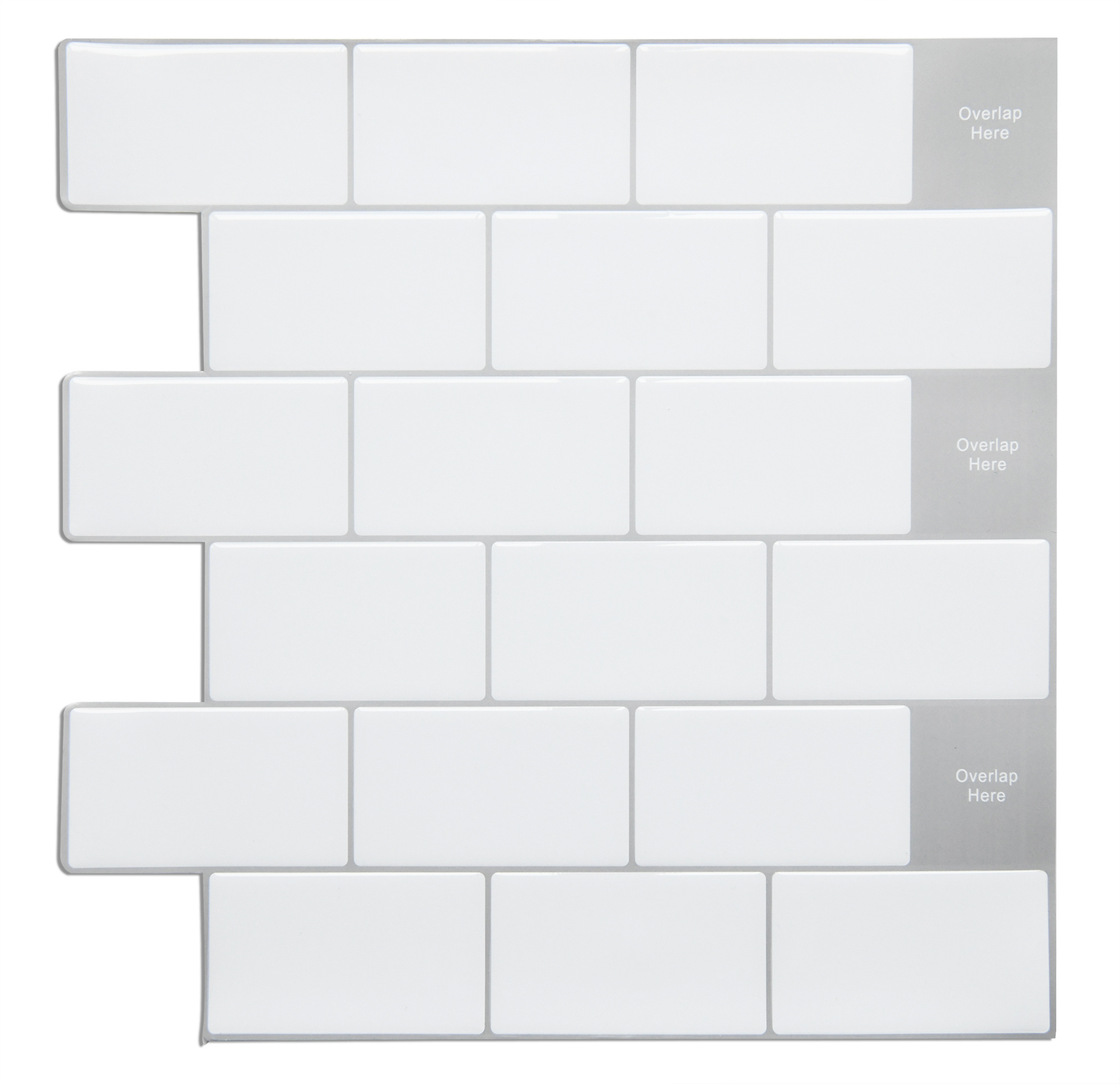 Peel and stick modern subway white glossy vinyl mosaic tile