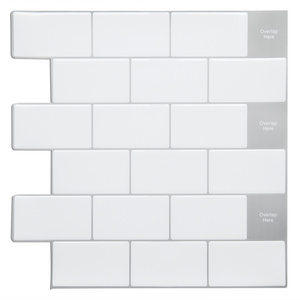 Peel and stick modern subway white glossy vinyl mosaic tile