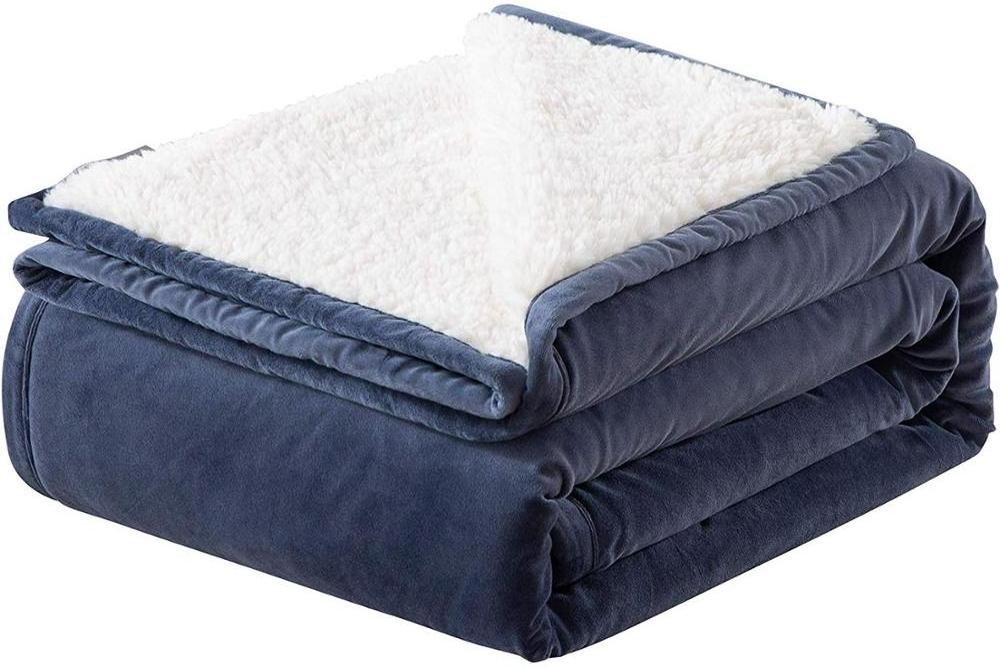 Imperial 100% Polyester Faux Sheepskin Sherpa Fleece Blanket Luxury Cozy Warm Micro Mink Reversible Weighted Blanket