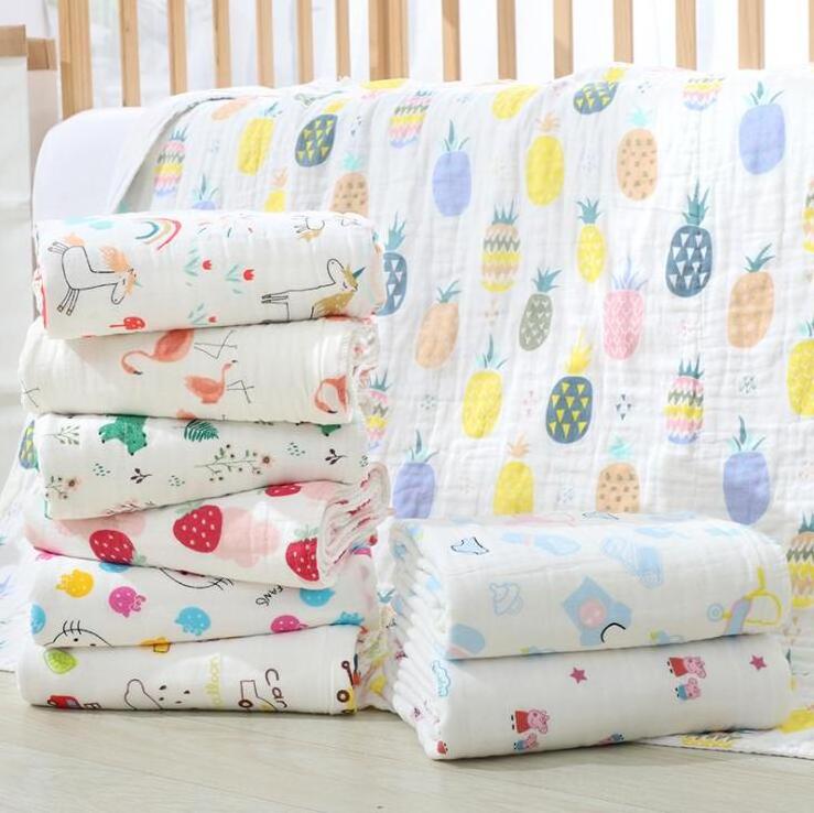 Six Layers Organic Baby Swaddle Blankets for Newborns Cotton Jiangsu Customized 40 Square Modern Baby Quilts & Bed Covers DE S&Q