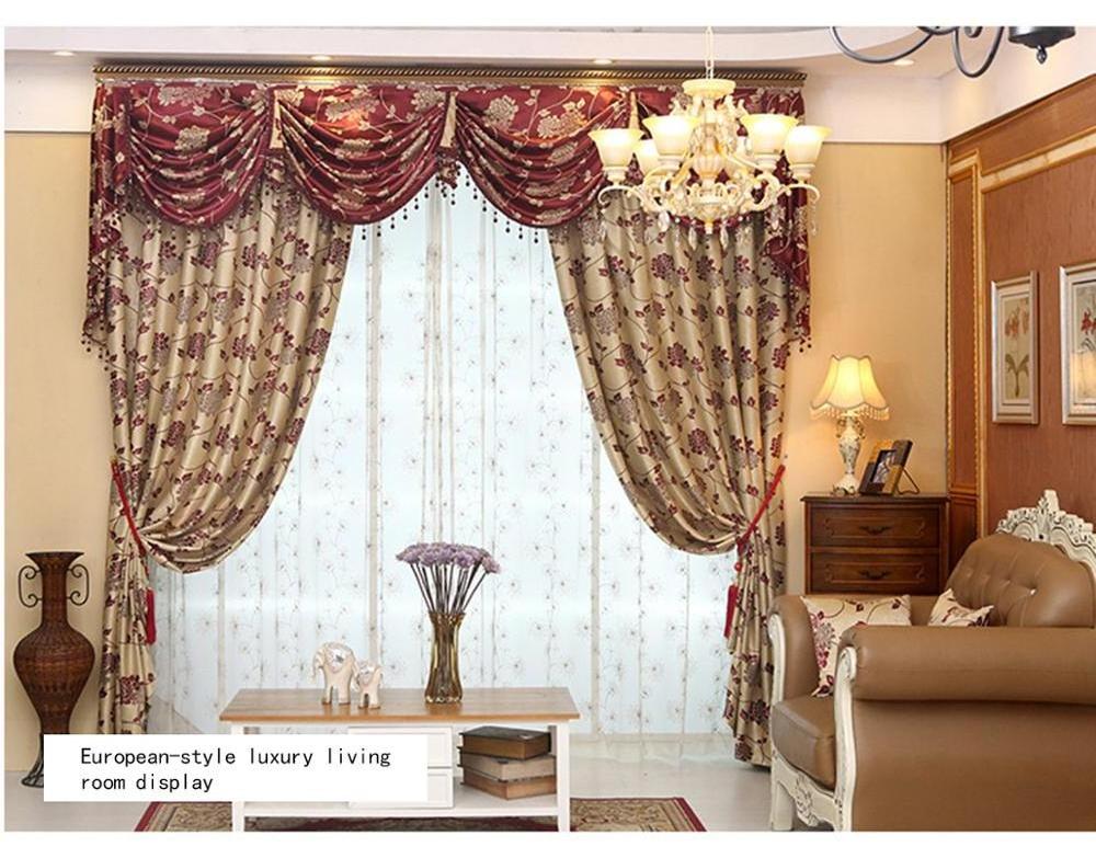 Luxury Floral Printed Pelmet Curtain Turkish Curtain For The Living Room