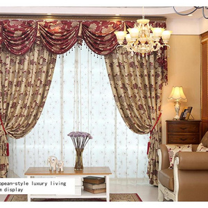 Luxury Floral Printed Pelmet Curtain Turkish Curtain For The Living Room