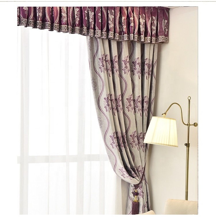 Luxury Floral Printed Pelmet Curtain Turkish Curtain For The Living Room