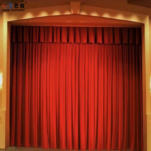 Manual/Motorized  100% polyester velvet fabric theater drapes  wave fold stage curtains type for stage