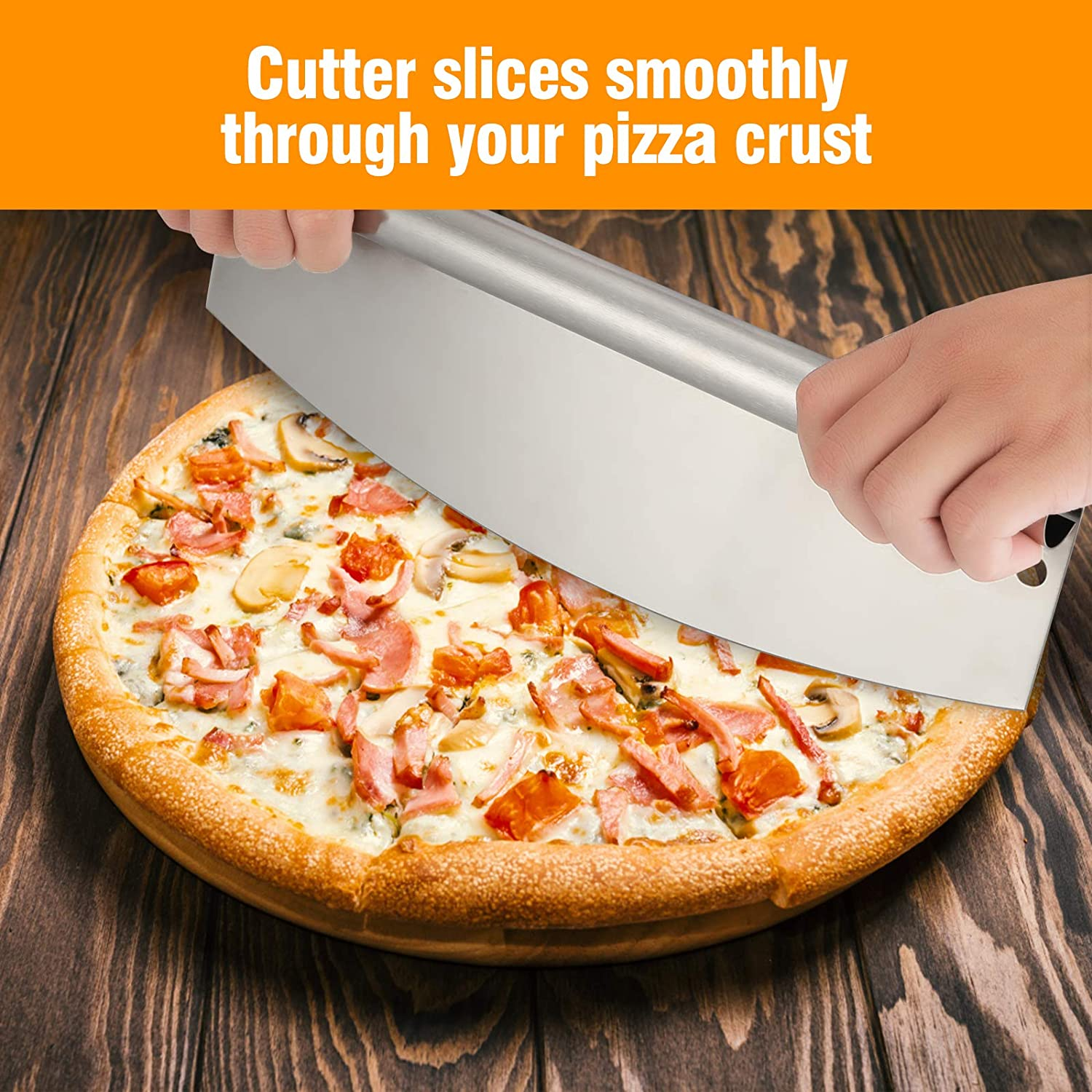 Stainless Steel Kitchen Pizza Transfer Peel Shovel With Foldable Handle Oven Accessories With Wooden Handle Cutter