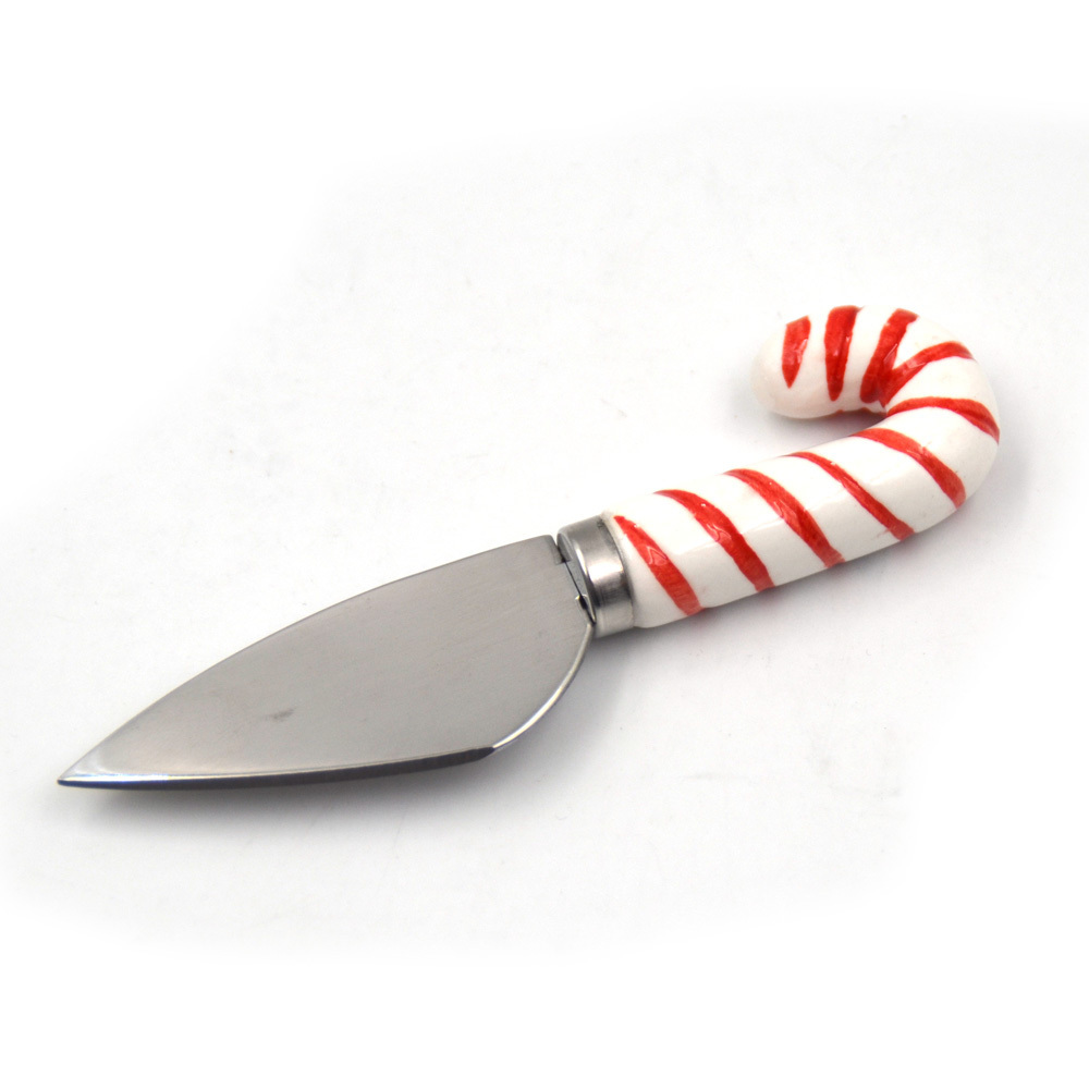 New christmas cheese knife,small butter spreaders,Stainless steel butter knife with Xmas ceramic handle for cheese tools