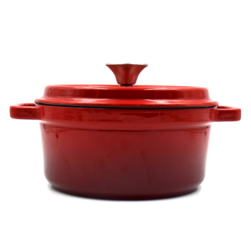 Chef's Classic Enameled Cast Iron  Round Covered Casserole, Cardinal Red