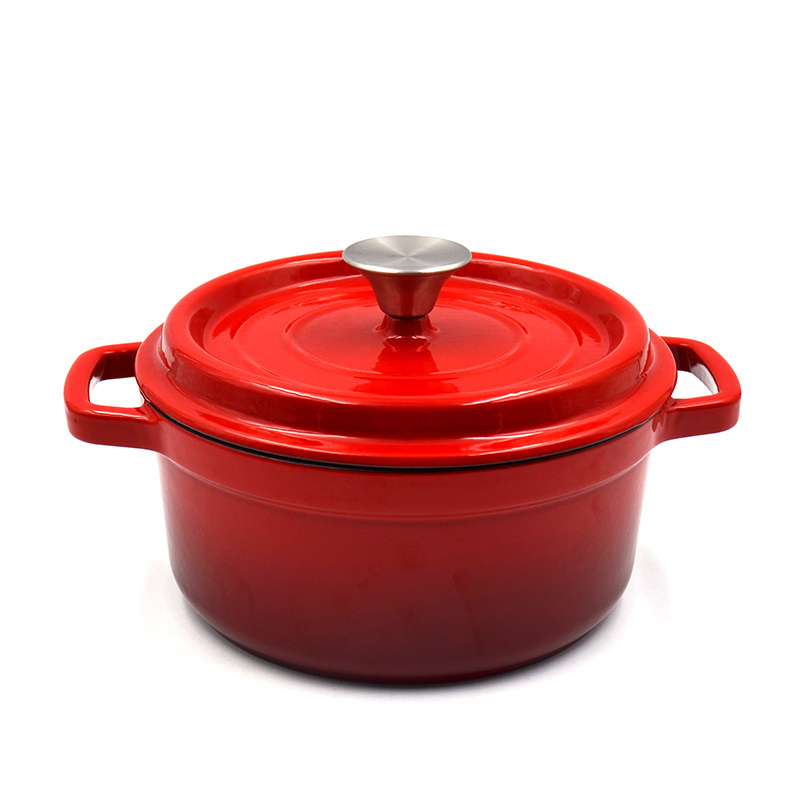 Chef's Classic Enameled Cast Iron  Round Covered Casserole, Cardinal Red