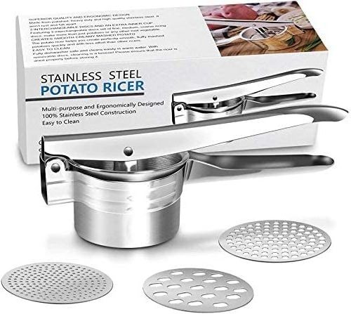 Ricer For Mashed Potatoes,Spaetzle Maker With 3 Interchangeable Discs, Potato Ricer Stainless Steel