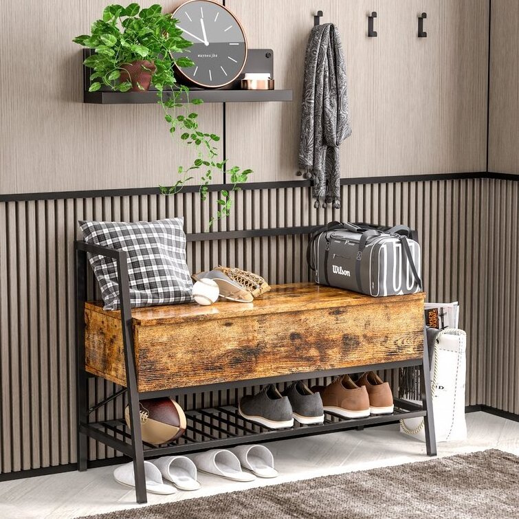 Industrial Storage Shoes Bench entryway shoe rack bench home furniture shoe organizer