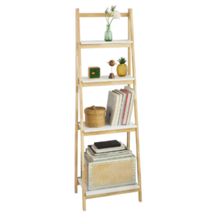 4 Tiers Foldable Ladder Shelf Bookcase, Storage Display Shelving Unit kids book shelf modern