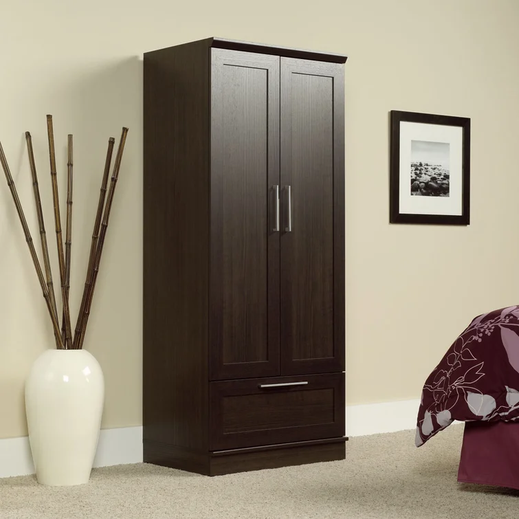 Modern Simple Minimalist Simple Silhouette Low-Key Design Meet Multiple Storage Needs Two Door Wooden Wardrobe