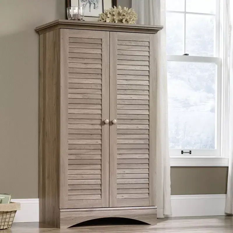 Modern Wood Wardrobes with 2 Doors Accent Chest Closet Clothes Storage Organization Wardrobes Bedroom Closet