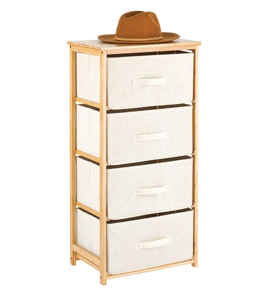 Dresser for Bedroom with 4 Drawers Fabric Storage Dresser with Removable Drawers Organizer Unit Chest of Drawers