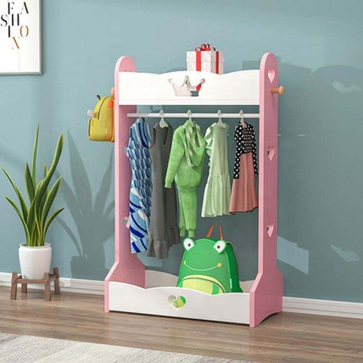 Wood Kids Store Dress-up Center Toddler Costume Closet Open Hanging Armoire Closet Storage Closet for Kids