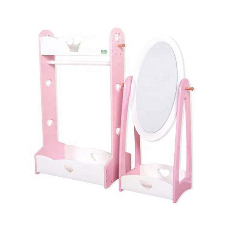 Wood Kids Store Dress-up Center Toddler Costume Closet Open Hanging Armoire Closet Storage Closet for Kids